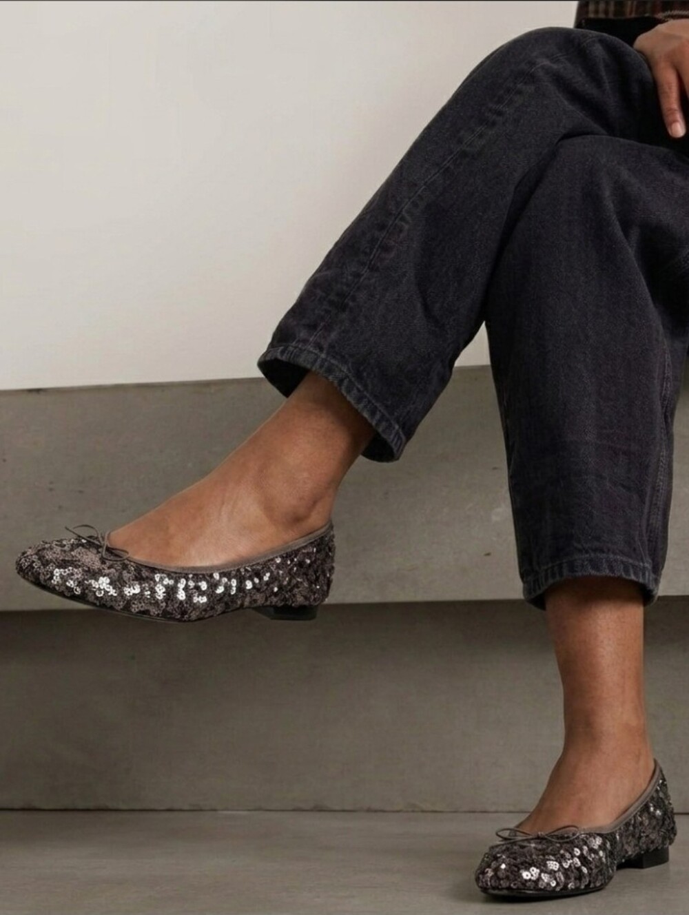 Adrianna Papell Pewter Zoe Sequin Ballet Flats